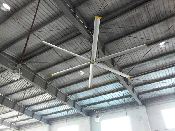 包裝印刷生產車間安裝7.3米工業(yè)大風扇降溫工程案例